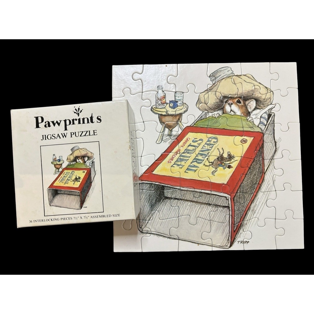 1976 Pawprints Mini Jigsaw Puzzle Mouse in a Matchbox 36pcs